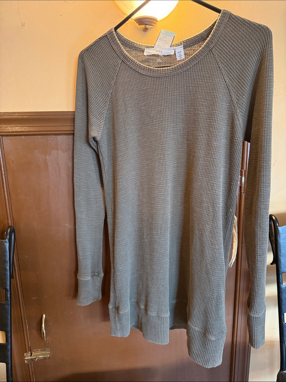 Wilt Olive Green Waffle Knit Long-Sleeve Top